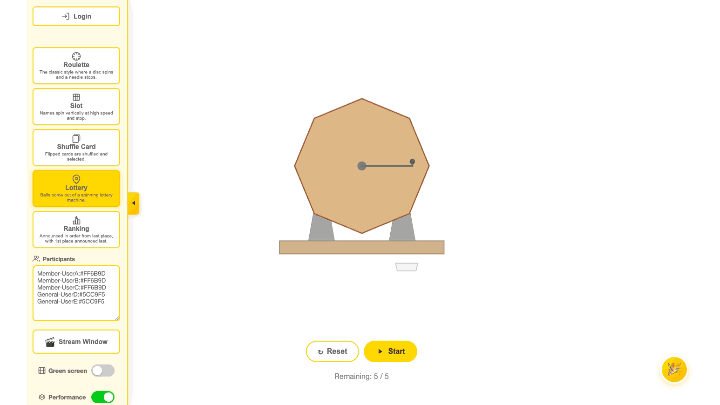 ルーレットのデモ